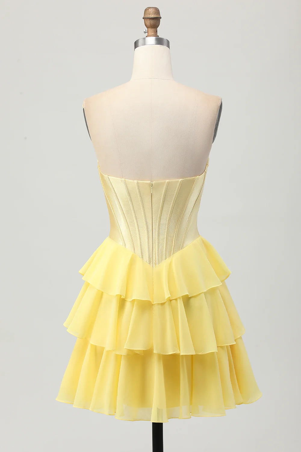 DingJi Wedding Ruffle Sweetheart Corset Short Stickers Homecoming Dresses